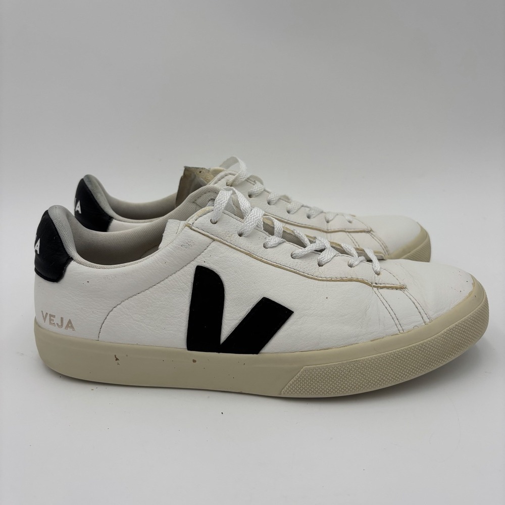 Veja White Black Esplar Leather Low Top Sneakers Womens 11 Men's 9